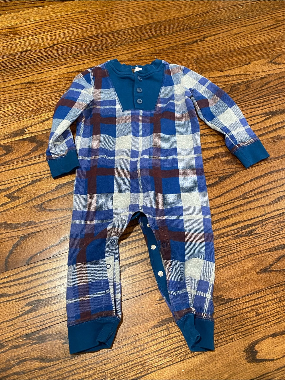 Tea Blue Plaid One-Piece Romper 18-24 mths 18 24 mths